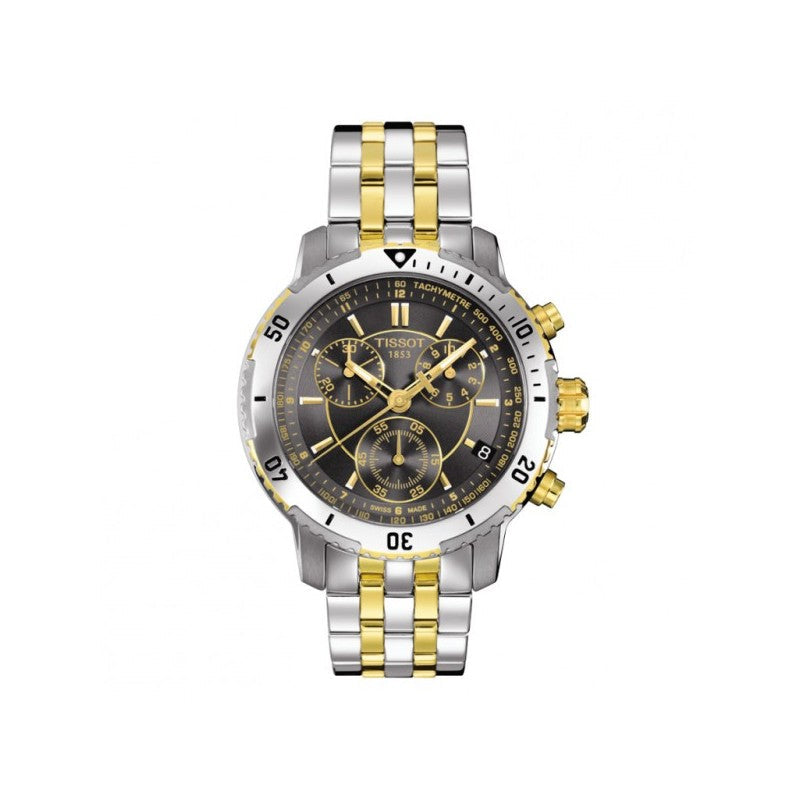 Tissot T Sport PRS 200 Chronograph Black Dial Two Tone Steel Strap Watch For Men - T067.417.22.051.00 Buy Now By Tissot