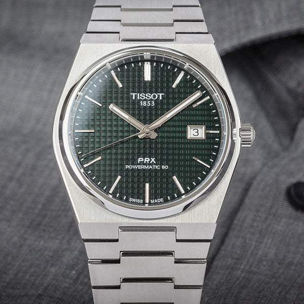 Tissot PRX Powermatic 80 Green Dial Silver Steel Strap Watch For Men - T137.407.11.091.00 Buy Now By Tissot