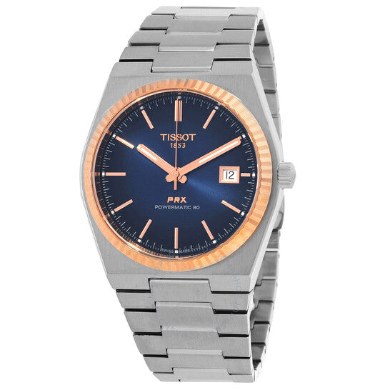 Tissot PRX Powermatic 80 Automatic 18K Gold Blue Dial Silver Steel Strap Watch for Men - T931.407.41.041.00 Buy Now By Tissot