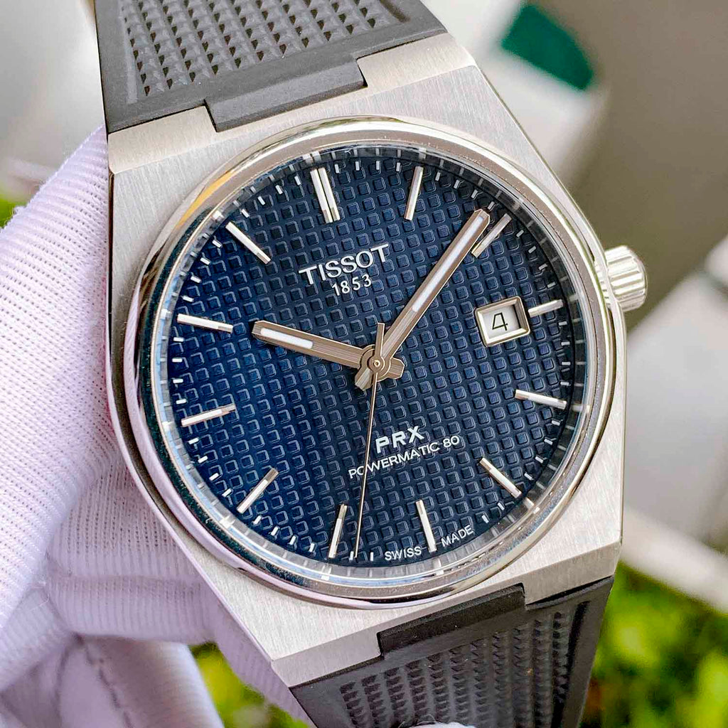 Tissot PRX Powermatic 80 Blue Dial Black Rubber Strap Watch for Men - T137.407.17.041.00 Buy Now By Tissot