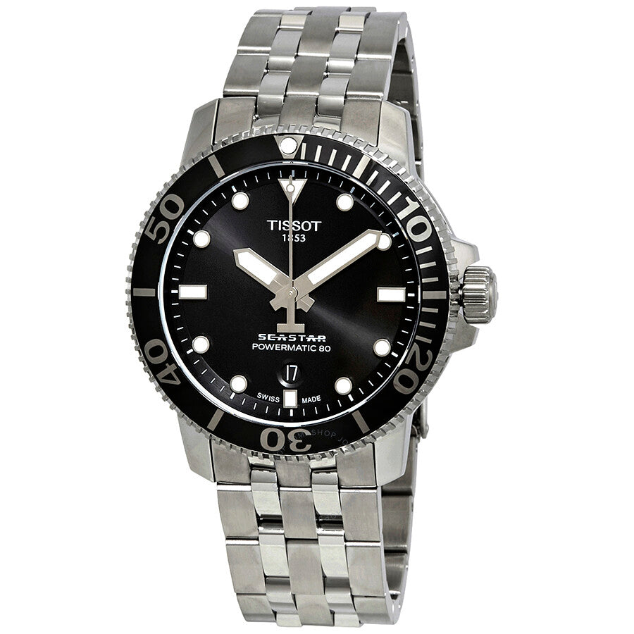Tissot Seastar 1000 Powermatic 80 Black Dial Silver Steel Strap Watch For Men - T120.407.11.051.00 Buy Now By Tissot