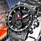 Tissot Supersport Chrono Black Dial Silver Steel Strap Watch For Men - T125.617.11.051.00 Buy Now By Tissot