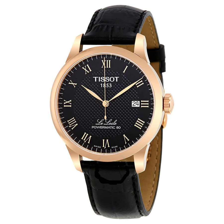 Tissot Le Locle Powermatic 80 Black Dial Black Leather Strap Watch For Men - T006.407.36.053.00 Buy Now By Tissot