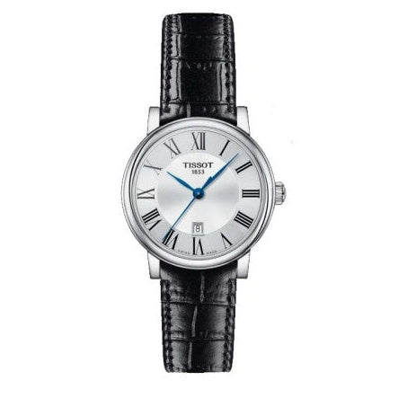 Tissot Carson Premium Lady Silver Dial Black Leather Strap Watch For Women - T122.210.16.033.00 Buy Now By Tissot