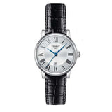 Tissot Carson Premium Lady Silver Dial Black Leather Strap Watch For Women - T122.210.16.033.00 Buy Now By Tissot