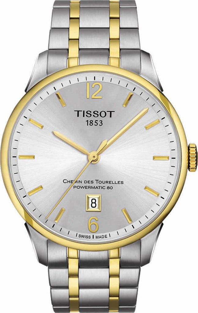 Tissot Chemin Des Tourelles Powermatic 80 Lady Silver Dial Two Tone Steel Strap Watch For Women - T099.207.22.037.00 Buy Now By Tissot