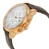 Tissot Des Tourelles Chronograph Silver Dial Brown Leather Strap Watch For Men - T099.427.36.038.00 Buy Now By Tissot