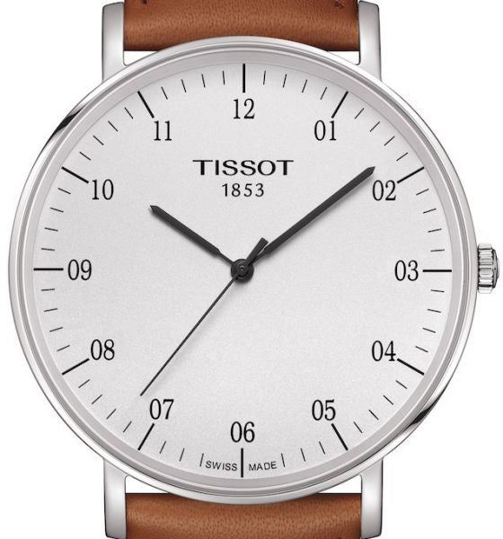 Tissot T Classic Everytime Large White Dial Brown Leather Strap Watch For Men - T109.610.16.037.00 Buy Now By Tissot