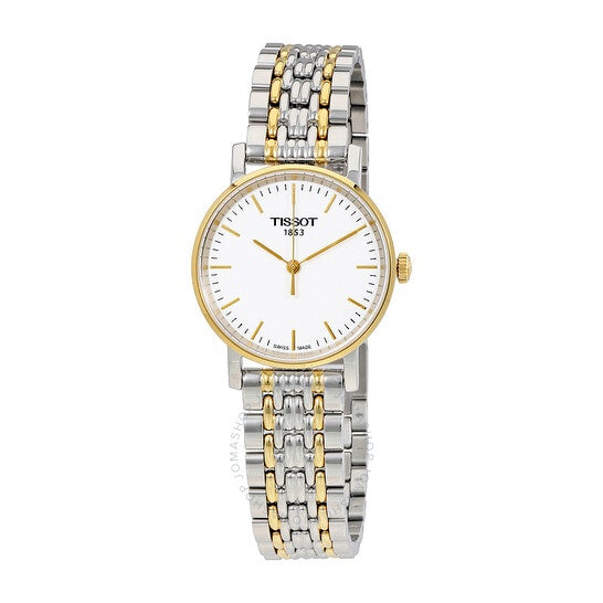 Tissot T Classic Everytime Small White Dial Two Tone Mesh Bracelet Watch For Women - T109.210.22.031.00 Buy Now By Tissot