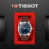 Tissot Gentleman Blue Dial Brown Leather Strap Watch For Men - T127.410.16.041.00 Buy Now By Tissot