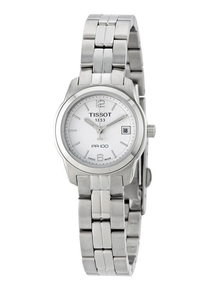 Tissot T Classic PR100 Watch Ladies White Dial Stainless Steel For Women - T049.210.11.017.00 Buy Now By Tissot
