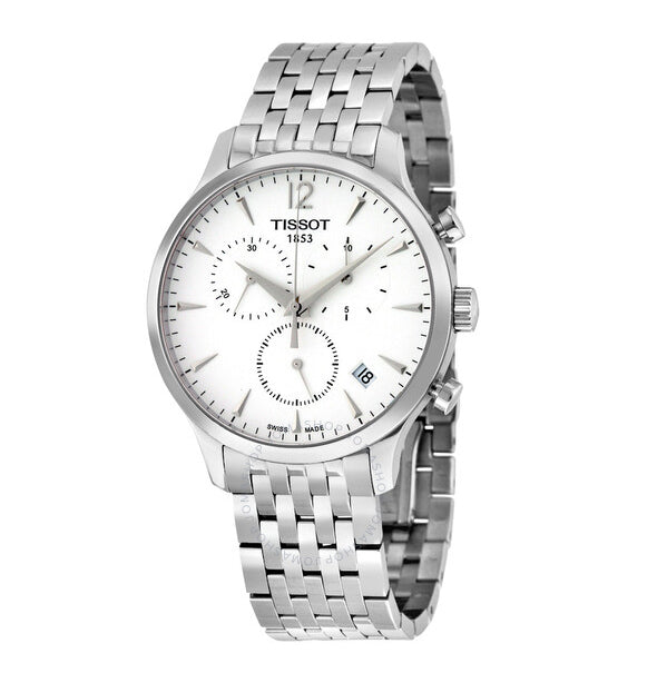 Tissot T Classic Tradition Chronograph White Dial Silver Steel Strap Watch For Men - T063.617.11.037.00 Buy Now By Tissot
