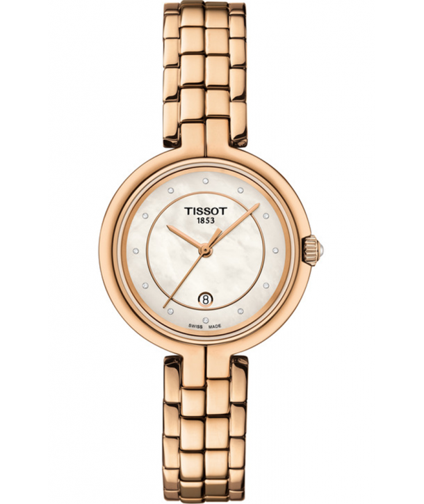 Tissot T Lady Flamingo Mother of Pearl Dial Rose Gold Steel Strap Watch For Women - T094.210.33.116.02 Buy Now By Tissot