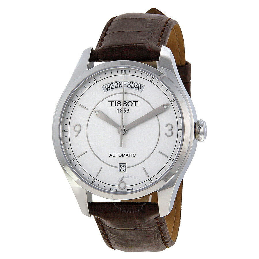 Tissot T Classic T One Automatic Silver Dial Brown Leather Strap Watch For Men - T038.430.16.037.00 Buy Now By Tissot