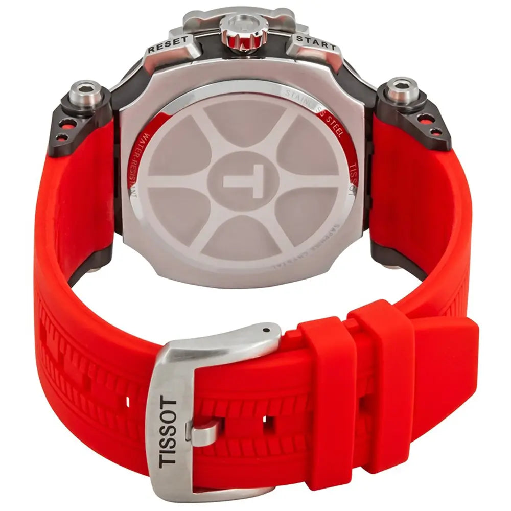 Tissot T Race Chronograph Black Dial Red Silicone Strap Watch For Men - T115.417.27.051.00 Buy Now By Tissot