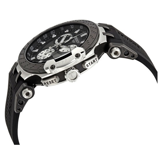 Tissot T Race Chronograph Anthracite Black Dial Black Silicone Strap Watch For Men - T115.417.27.061.00 Buy Now By Tissot
