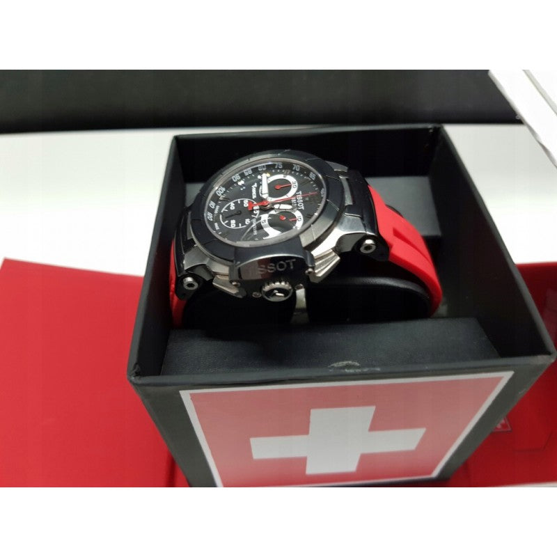 Tissot T Race Chronograph Black Dial Red Rubber Strap Watch for Men - T048.417.27.057.01 Buy Now By Tissot