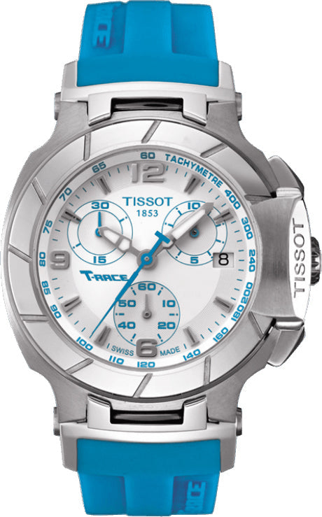 Tissot T Race Chronograph White Dial Brown Rubber Strap Watch for Women - T048.217.17.017.02 Buy Now By Tissot