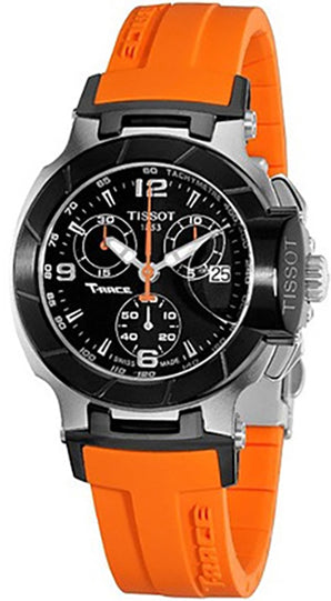 Tissot T Race Chronograph Black Dial Orange Rubber Strap Watch for Women - T048.217.27.057.00 Buy Now By Tissot