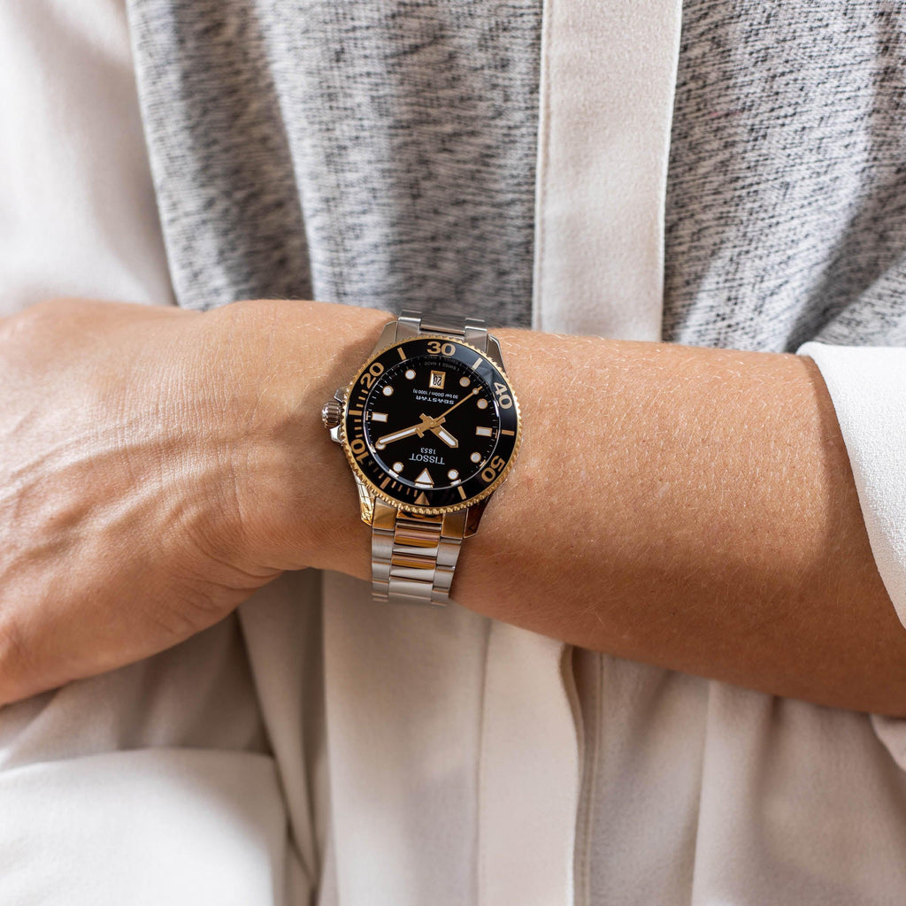 Tissot Seastar 1000 Black Dial Silver Steel Strap Watch For Men - T120.210.21.051.00 Buy Now By Tissot