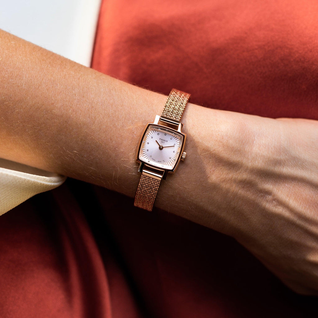 Tissot Lovely Square Lady Quartz Rose Gold Dial Rose Gold Mesh Bracelet Watch For Women - T058.109.33.456.00 Buy Now By Tissot