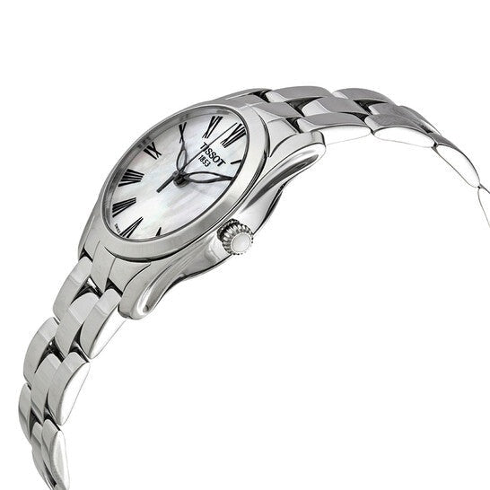 Tissot T Wave T Lady Mother of Pearl Dial Silver Steel Strap Watch For Women - T112.210.11.113.00 Buy Now By Tissot