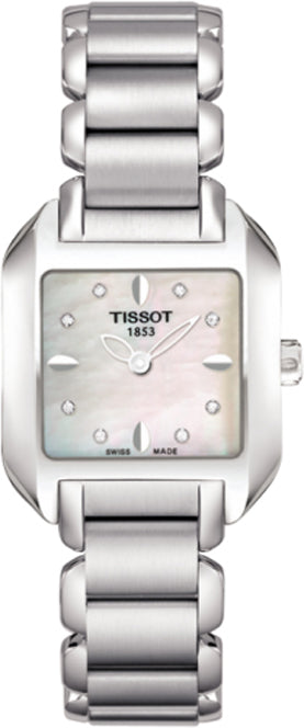 Tissot T Wave Diamonds Mother of Pearl Dial Silver Steel Strap Watch for Women - T02.1.285.74 Buy Now By Tissot