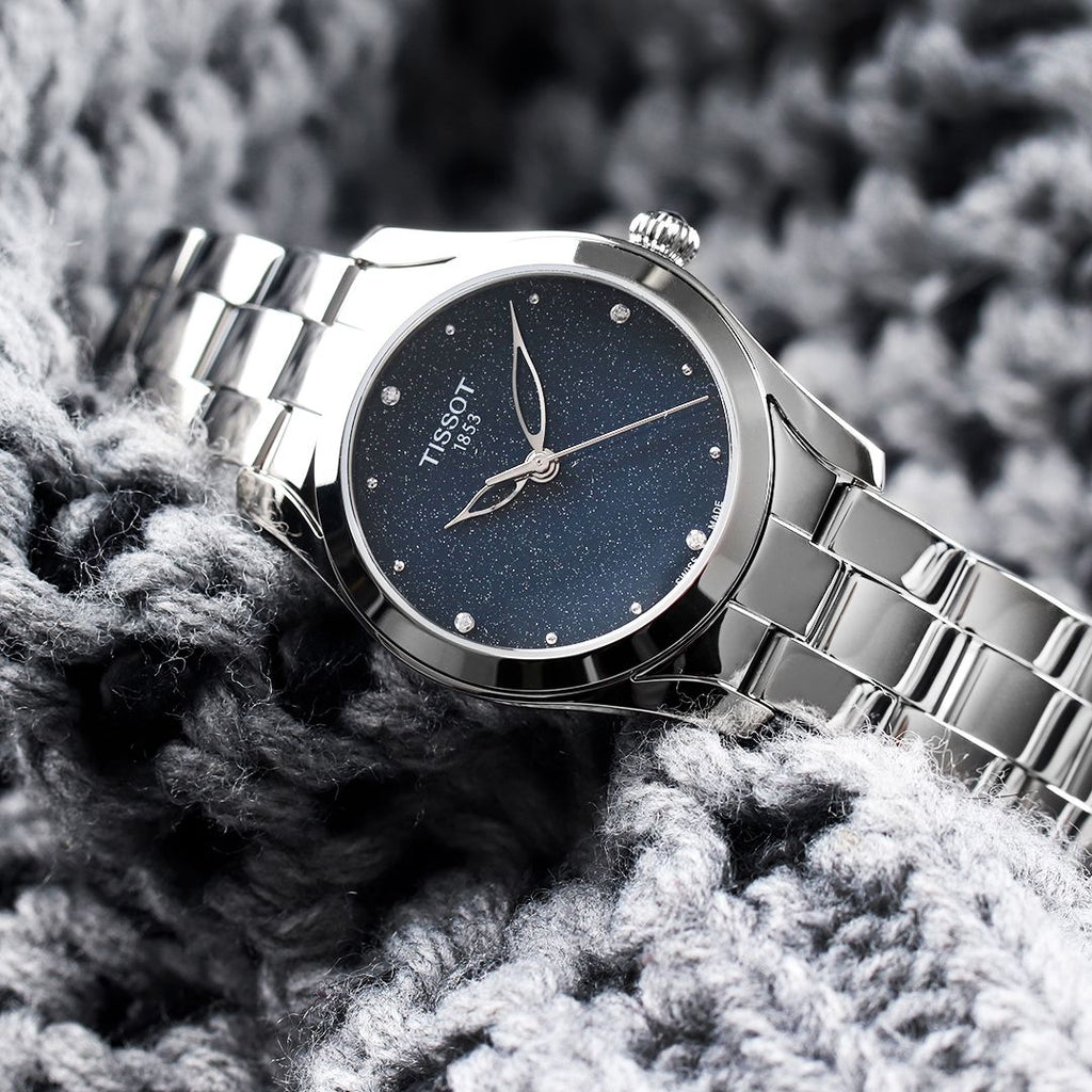 Tissot T Wave II Blue Dial Silver Steel Strap Watch For Women - T112.210.11.046.00 Buy Now By Tissot