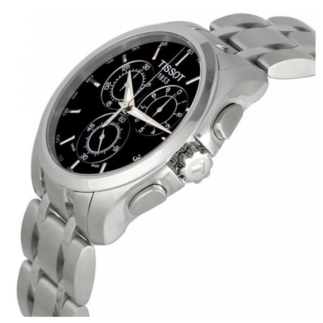 Tissot Couturier Chronograph Black Dial Silver Steel Strap Watch For Men - T035.617.11.051.00 Buy Now By Tissot