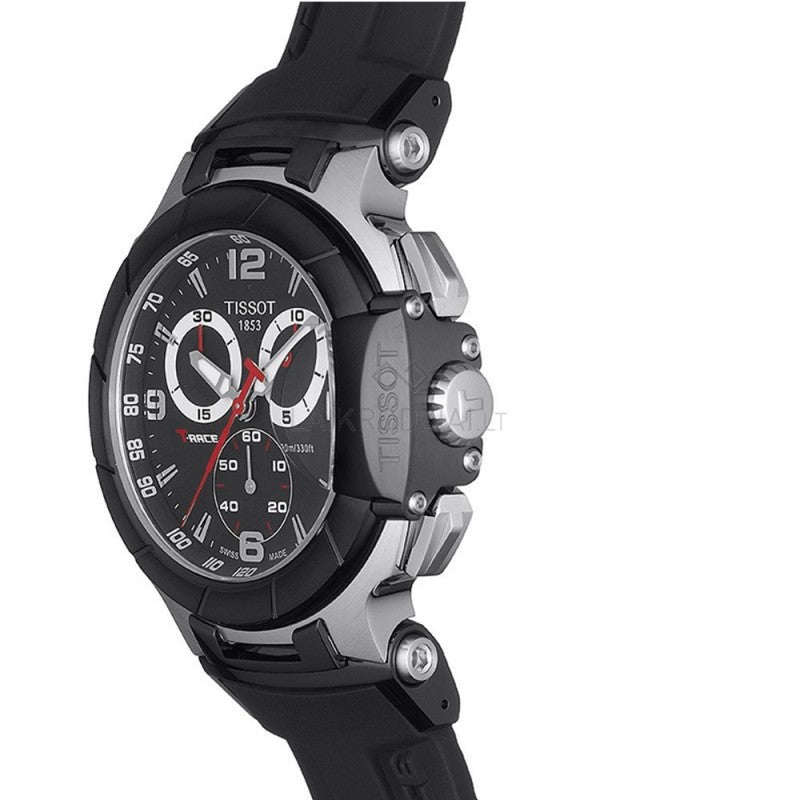 Tissot T Race Chronograph Black Dial Black Rubber Strap Watch for Men - T048.417.27.057.00 Buy Now By Tissot