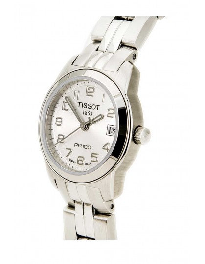 Tissot T Classic PR100 Silver Dial Silver Steel Strap Watch For Women - T049.210.11.032.00 Buy Now By Tissot