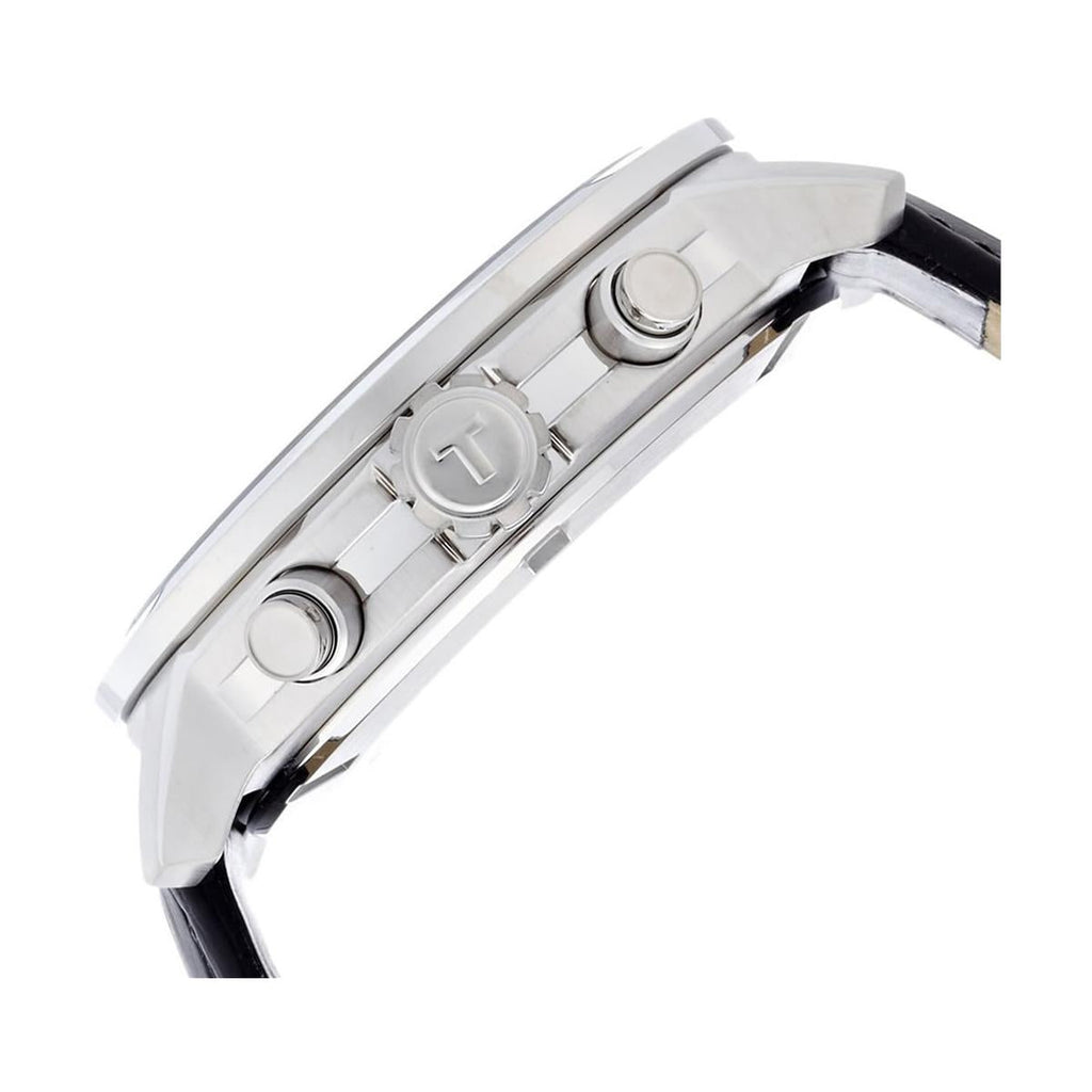 Tissot PRC 200 Chronograph Black Dial Black Leather Strap Watch For Men - T055.417.16.057.00 Buy Now By Tissot