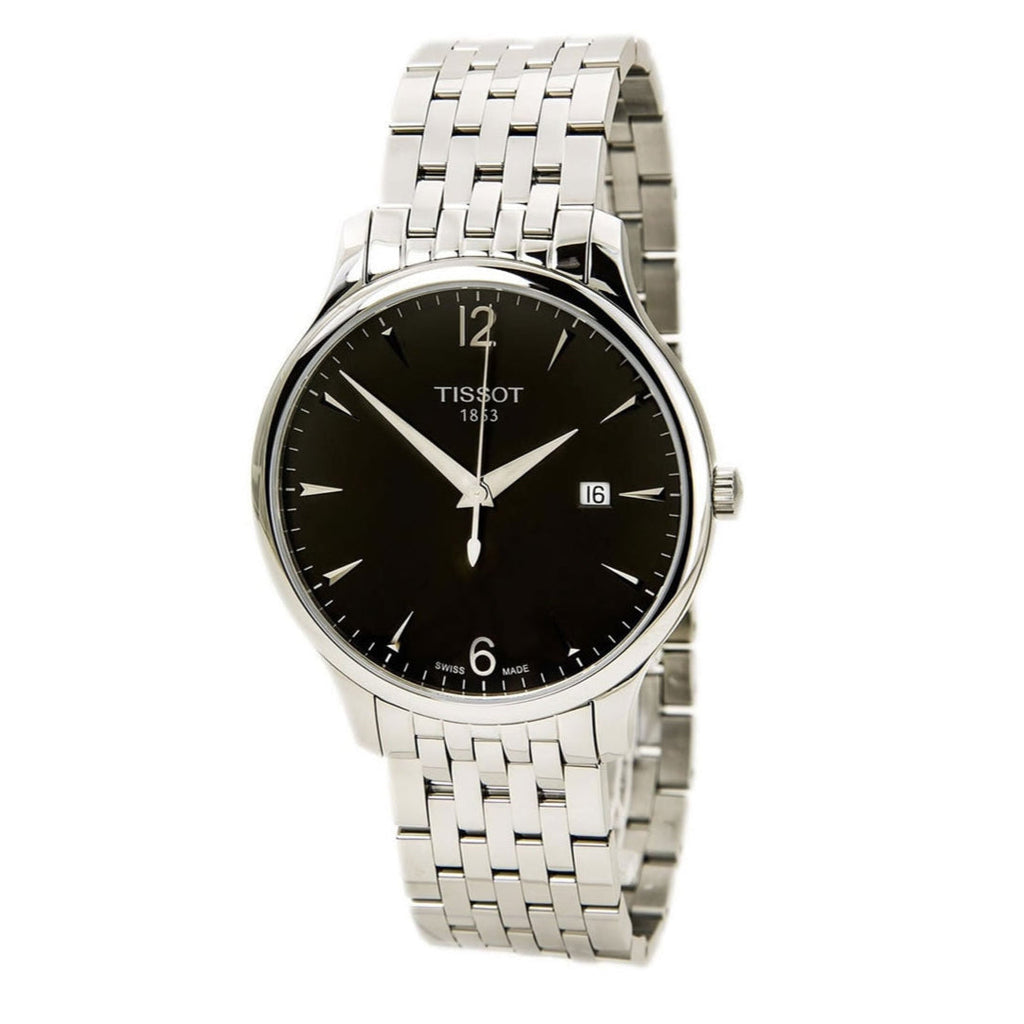 Tissot T Classic Tradition Black Dial Silver Steel Strap Watch For Men - T063.610.11.057.00 Buy Now By Tissot