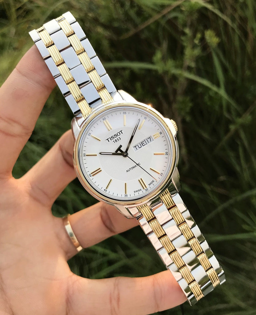 Tissot T Classic Automatics III White Dial Two Tone Steel Strap Watch For Men - T065.430.22.031.00 Buy Now By Tissot