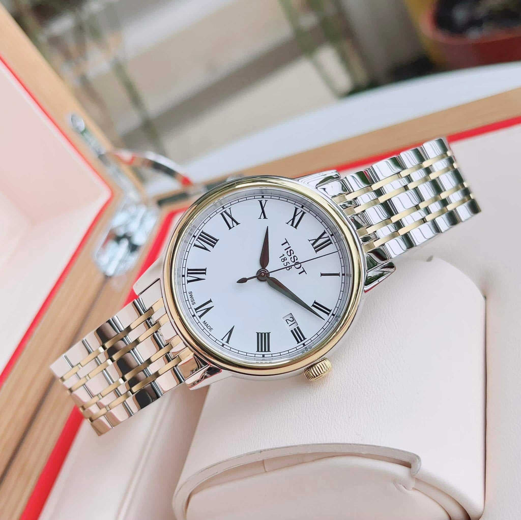 Tissot T Classic Carson Quartz White Dial Two Tone Steel Strap Watch for Men - T085.410.22.013.00 Buy Now By Tissot