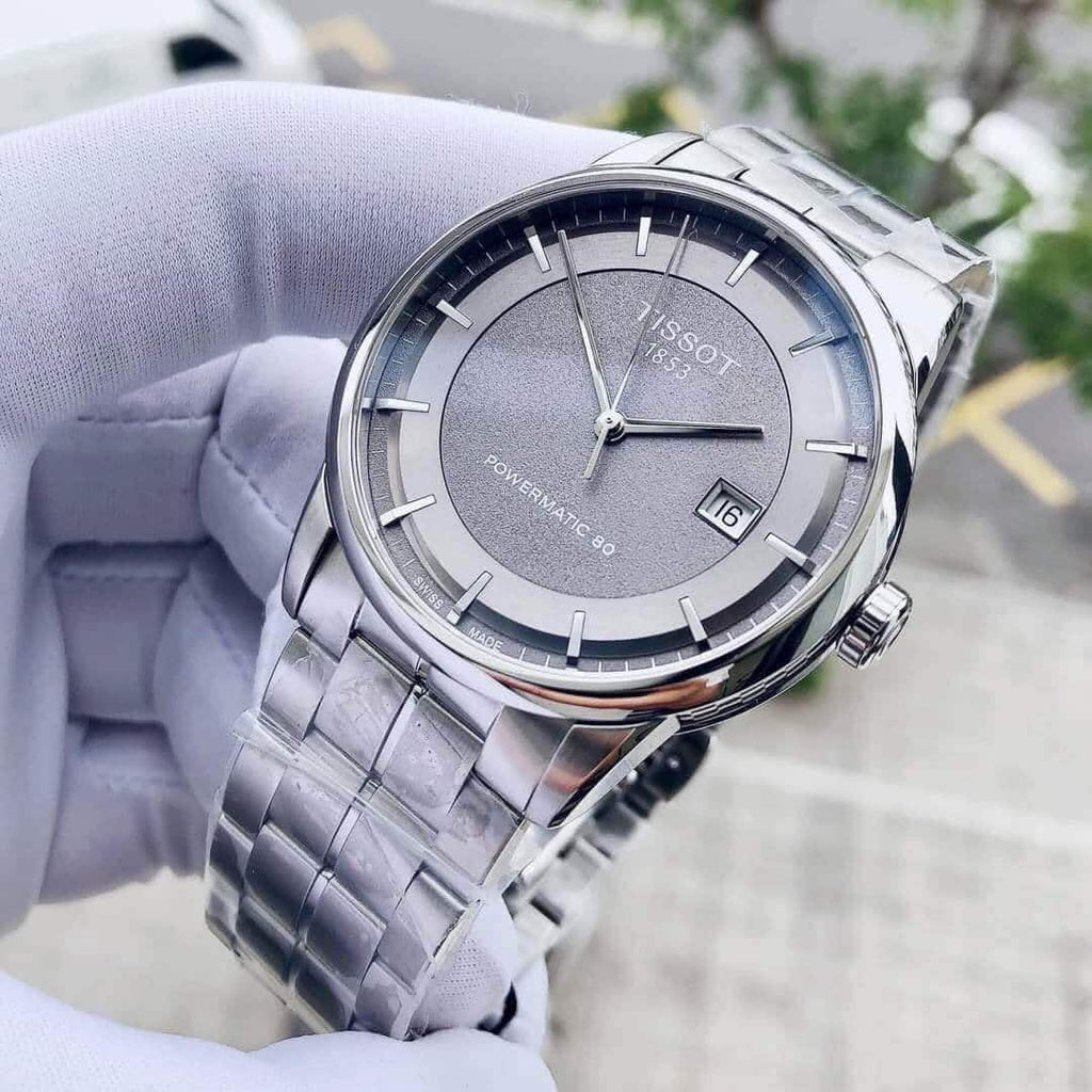 Tissot Luxury Powermatic 80 Grey Dial Silver Steel Strap Watch for Men - T086.407.11.061.00 Buy Now By Tissot