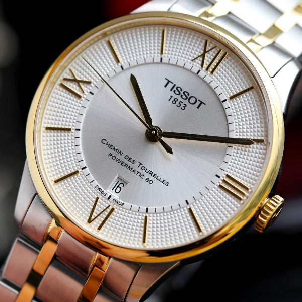 Tissot Chemin Des Tourelles Powermatic 80 Silver Dial Two Tone Steel Strap Watch For Men - T099.407.22.038.00 Buy Now By Tissot