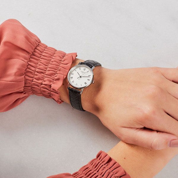 Tissot Everytime Small White Dial Black Leather Strap Watch For Women - T109.210.16.033.00 Buy Now By Tissot