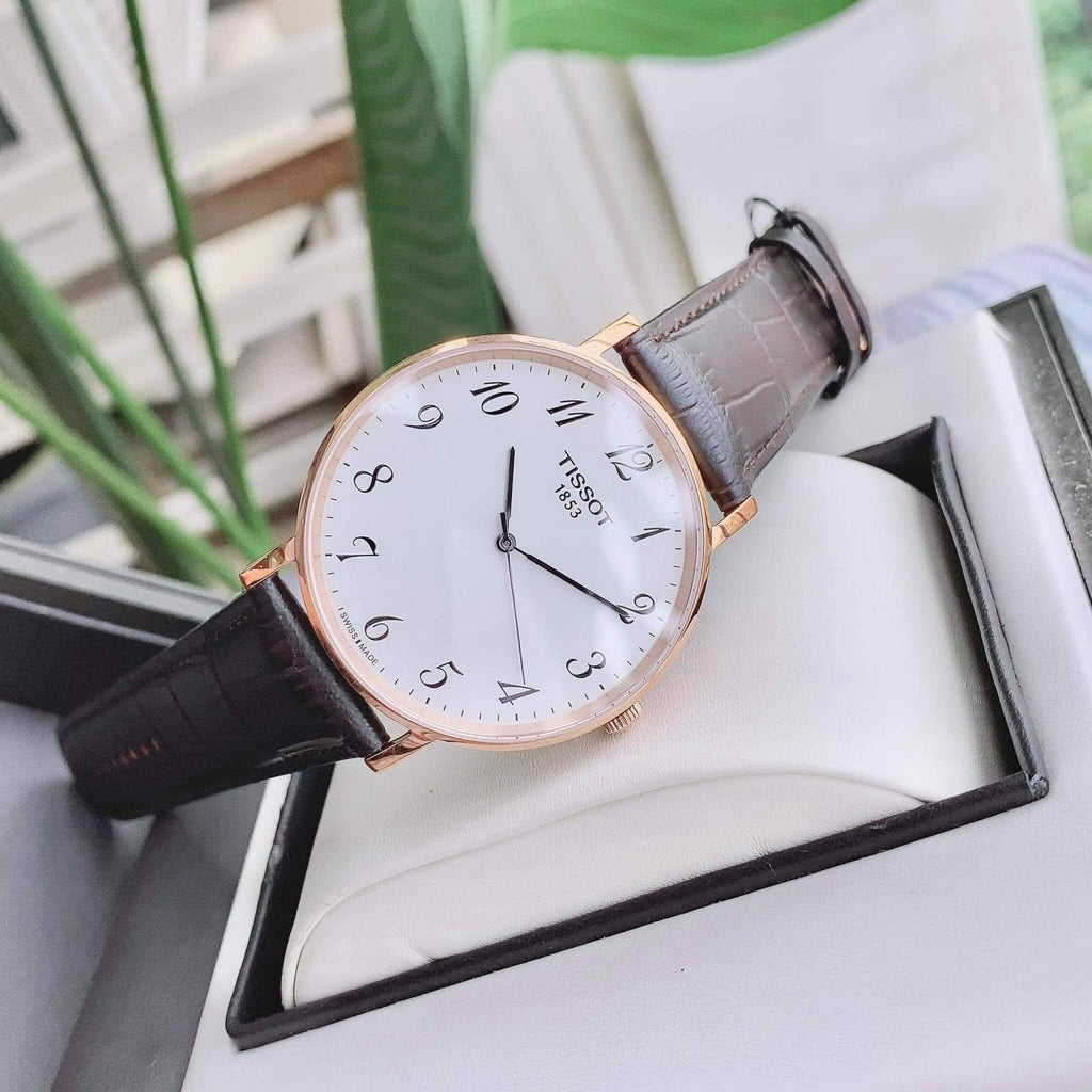 Tissot T Classic Everytime White Dial Black Leather Strap Watch For Men - T109.610.36.032.00 Buy Now By Tissot