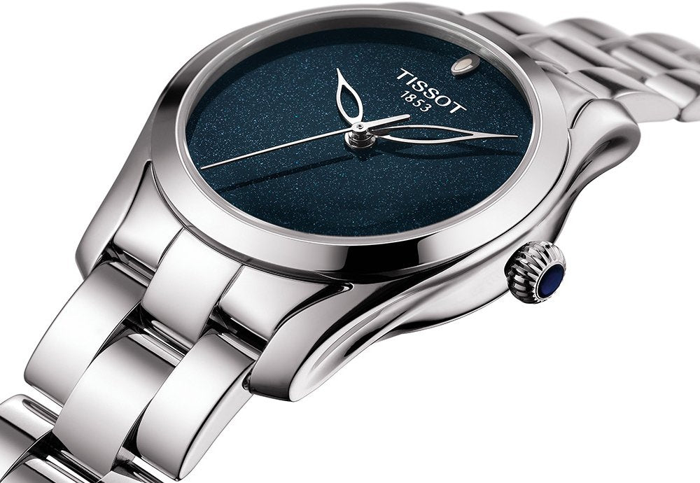Tissot T Wave Donna Blue Dial Silver Steel Strap Watch For Women - T112.210.11.041.00 Buy Now By Tissot