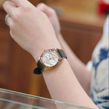 Tissot T Wave Diamond Mother of Pearl Dial Black Leather Strap Watch For Women - T112.210.36.111.00 Buy Now By Tissot