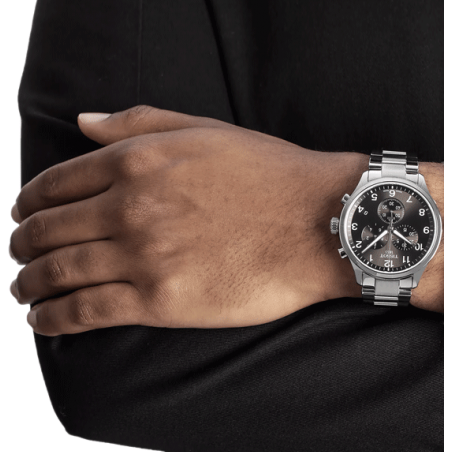 Tissot T Classic Chrono XL Black Dial Silver Steel Strap Watch For Men - T116.617.11.057.01 Buy Now By Tissot