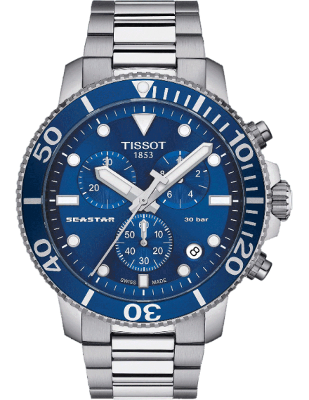 Tissot Seastar 1000 Chronograph Blue Dial Silver Steel Strap Watch For Men - T120.417.11.041.00 Buy Now By Tissot