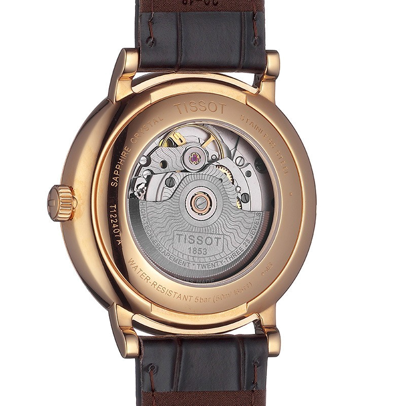 Tissot Carson Premium Powermatic 80 White Dial Brown Leather Strap Watch For Men - T122.407.36.031.00 Buy Now By Tissot