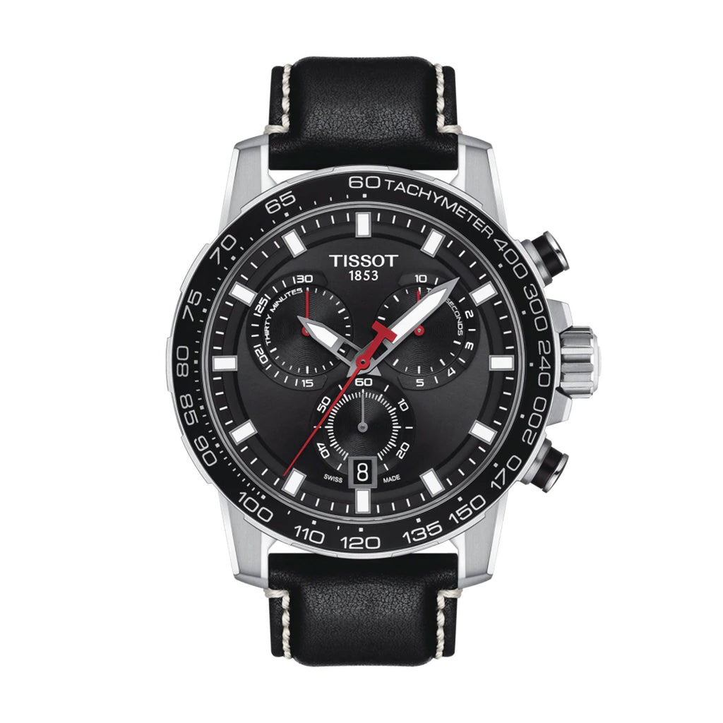 Tissot Supersport Chrono Black Dial Black Leather Strap Watch for Men - T125.617.16.051.00 Buy Now By Tissot