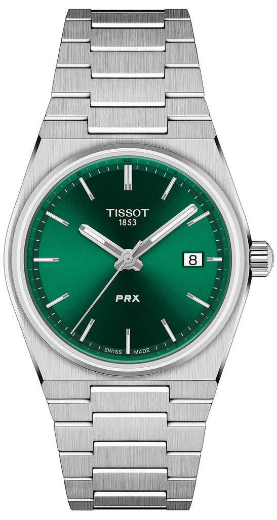 Tissot PRX Quartz Green Dial Steel Silver Steel Strap Watch for Men - T137.410.11.081.00 Buy Now By Tissot