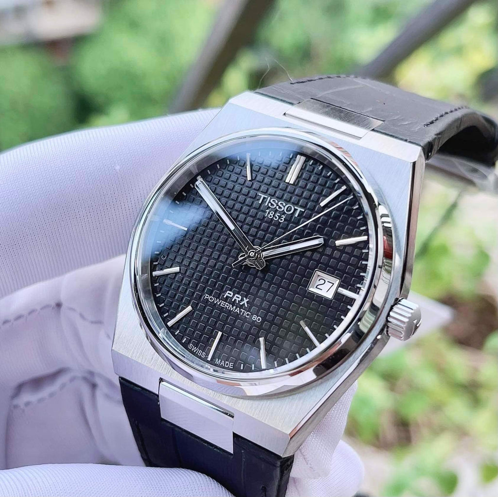 Tissot PRX Powermatic 80 Black Dial Black Leather Strap Watch for Men - T137.407.16.051.00 Buy Now By Tissot