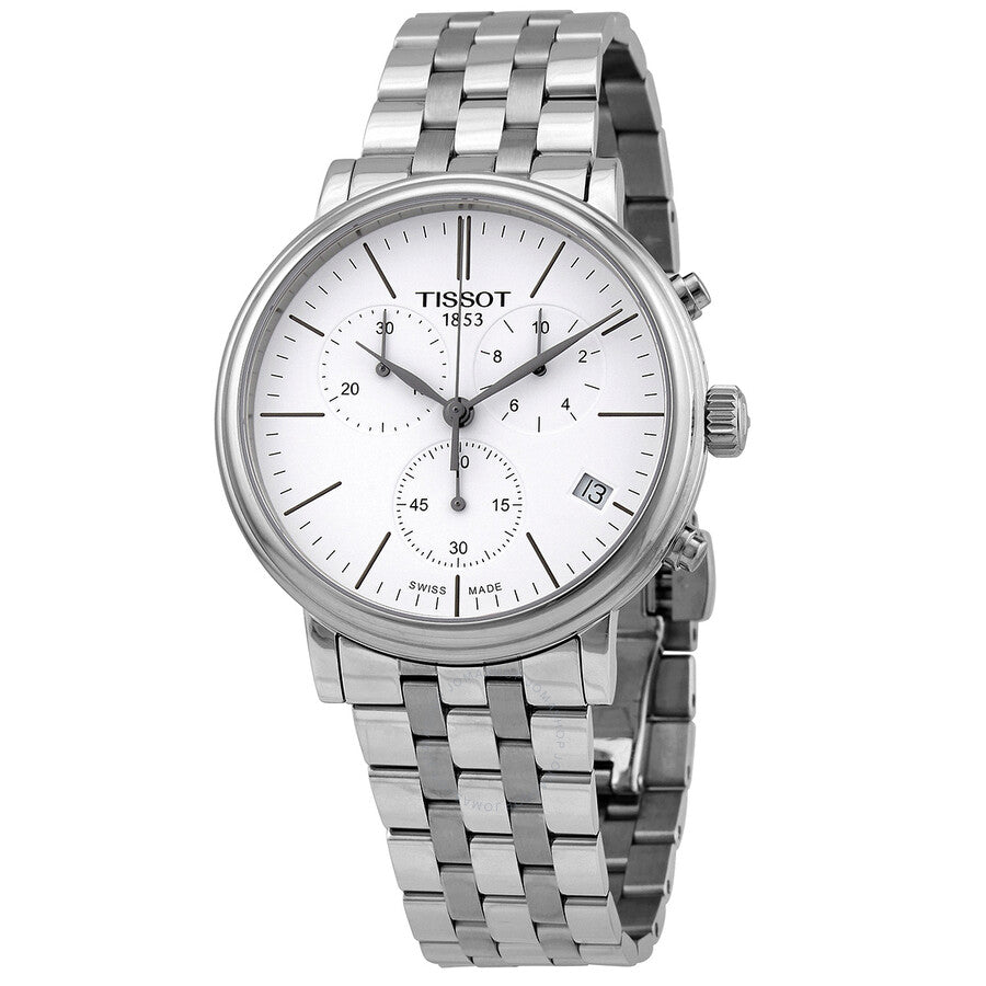 Tissot Carson Premium White Dial Silver Steel Strap Watch For Men - T122.417.11.011.00 Buy Now By Tissot