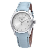 Tissot T Classic Couturier Silver Dial Light Blue Leather Strap Watch For Women - T035.210.16.031.02 Buy Now By Tissot