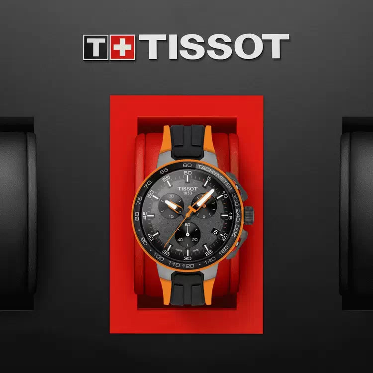 Tissot T Race Cycling Chronograph Black Dial Two Tone Rubber Strap Watch For Men - T111.417.37.441.04 Buy Now By Tissot